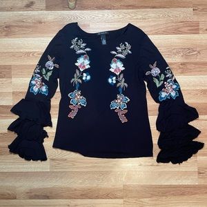 INC International Concepts Embroidered Blouse